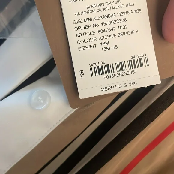 Burberry Toddler 18M Dress